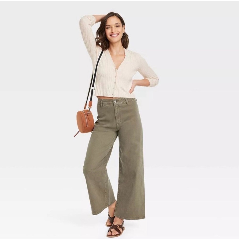 Universal Thread Sailor Wide Leg Pants Olive Size 6